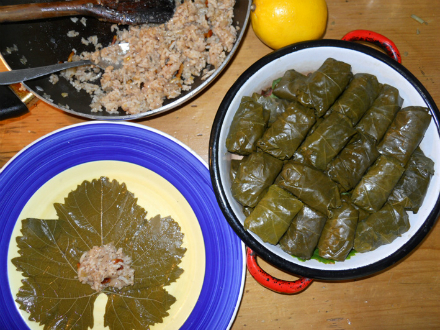 Making dolmades