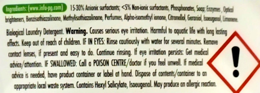 Ariel gel ingredients Ariel gelingredients