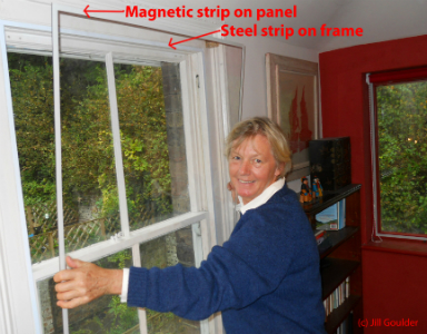 Magnetic strip secondary glazing